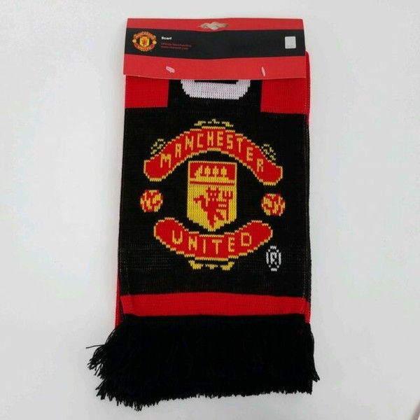 10g Manchester United Scarf Official Man Utd Warm Black and Red for