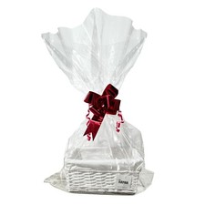 Make Your Own Wicker Hamper Basket with Bow & Cellophane