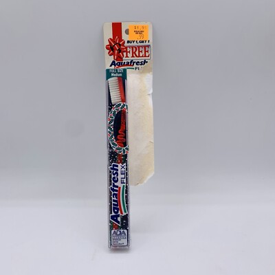 Vintage Aquafresh Flex Toothbrush Full Size Soft Holiday Brush Red Green NEW