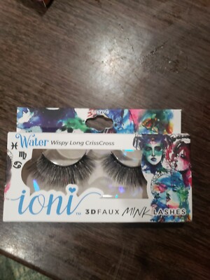 ioni 3d faux mink lashes Water Sign Wispy Long CrissCross