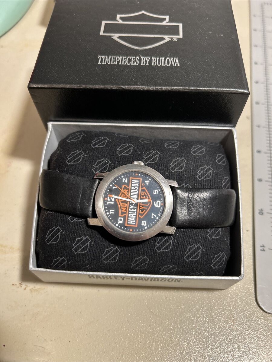 Harley Davidson Motorcycles Wrist Watch Black Band Bulova Harley Davidson Motorcycles Wrist Watch Black Band Bulova