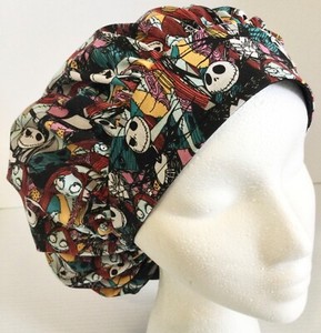 Nightmare Before Christmas Scrub Hat Small Bouffant Medical Surgery Hat
