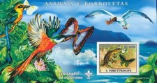 Sao Tome e Principe bloc-feuillet 590 neuf avec gomme originale 2007 Papillons e