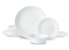White Round 12-Piece Dinnerware Set Dinner Plates and Bowls Set Service for 4