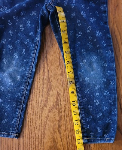 Jordache Jeggings Pants Girls Toddler 4T/NP4 Blue Floral High Rise Skinny Leg - Picture 5 of 6