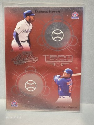 2002 Absolute Memorabilia - Team Tandems Carlos Delgado, Shannon Stewart #TT-30