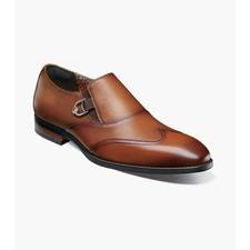 Stacy Adams Lockwood Wingtip Ornament Slip On Dress Shoes Black 25767-221