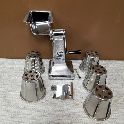 EHP Salad Master Rotary Drum Grater with 5 Cones Countertop Mount