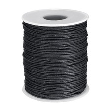 Waxed Cotton Cord 1mm 100 Yards Black Wax String Beading Thread