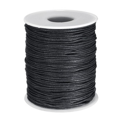 Waxed Cotton Cord 1mm 100 Yards Black Wax String Beading Thread