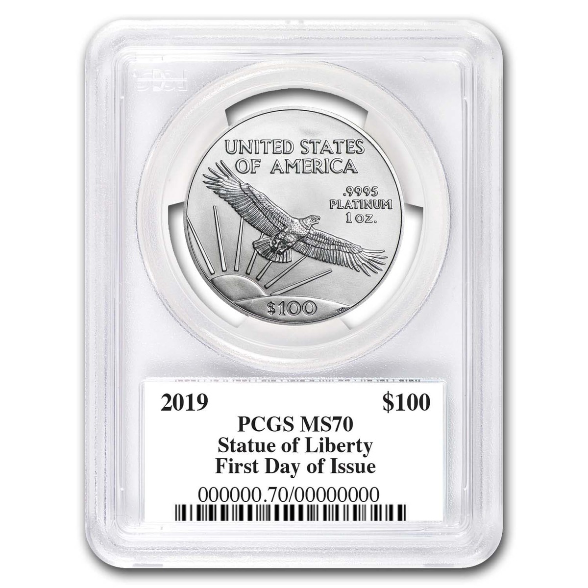 2019 1 oz American Platinum Eagle MS-70 PCGS (FDI, Black Label) | eBay