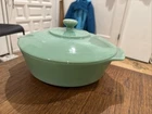 Vintage 2 Quart  Anchor Hocking Fire King 2000 Jadeite Green Covered Casserole