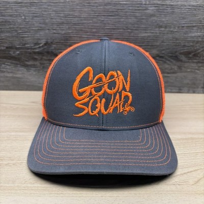 Goon Squad Hat Cap Snap Back Gray Orange Embroidered Mesh Trucker Mens