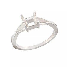 Semi Mount Ring Stone Setting Size 5X5 MM Square Shape Wedding Ring For Women