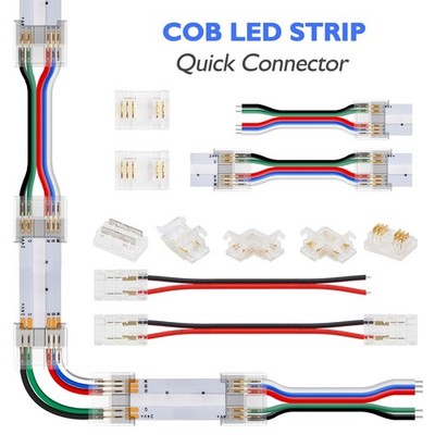 Winkelverbinder für 8/10mm COB LED Streifen   Löffreier Clip-On Schnellanschluss