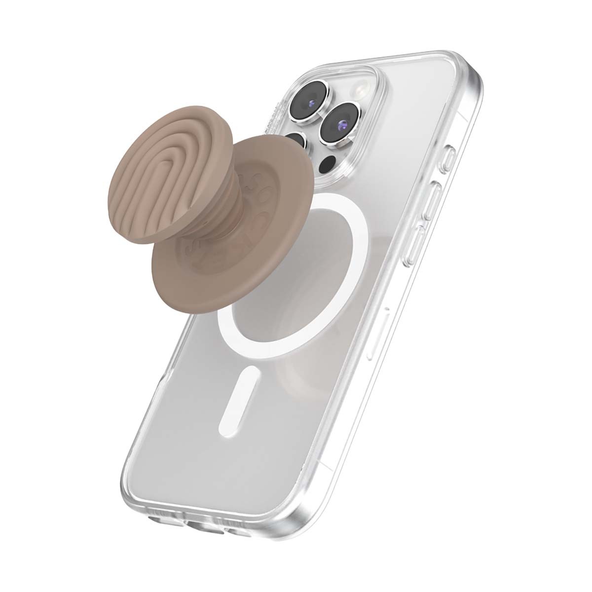 Support téléphone PopSockets PopOut rétractable beige Curves - 2