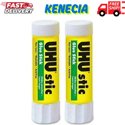 UHU 99655 Stic Permanent Clear Application Glue Stick, 1.41 Oz 2 Pack