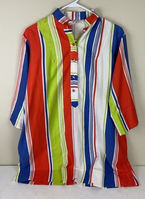 Vintage Catherine Ogust for Penthouse Gallery Cotton Tunic Shirt Mod Pockets