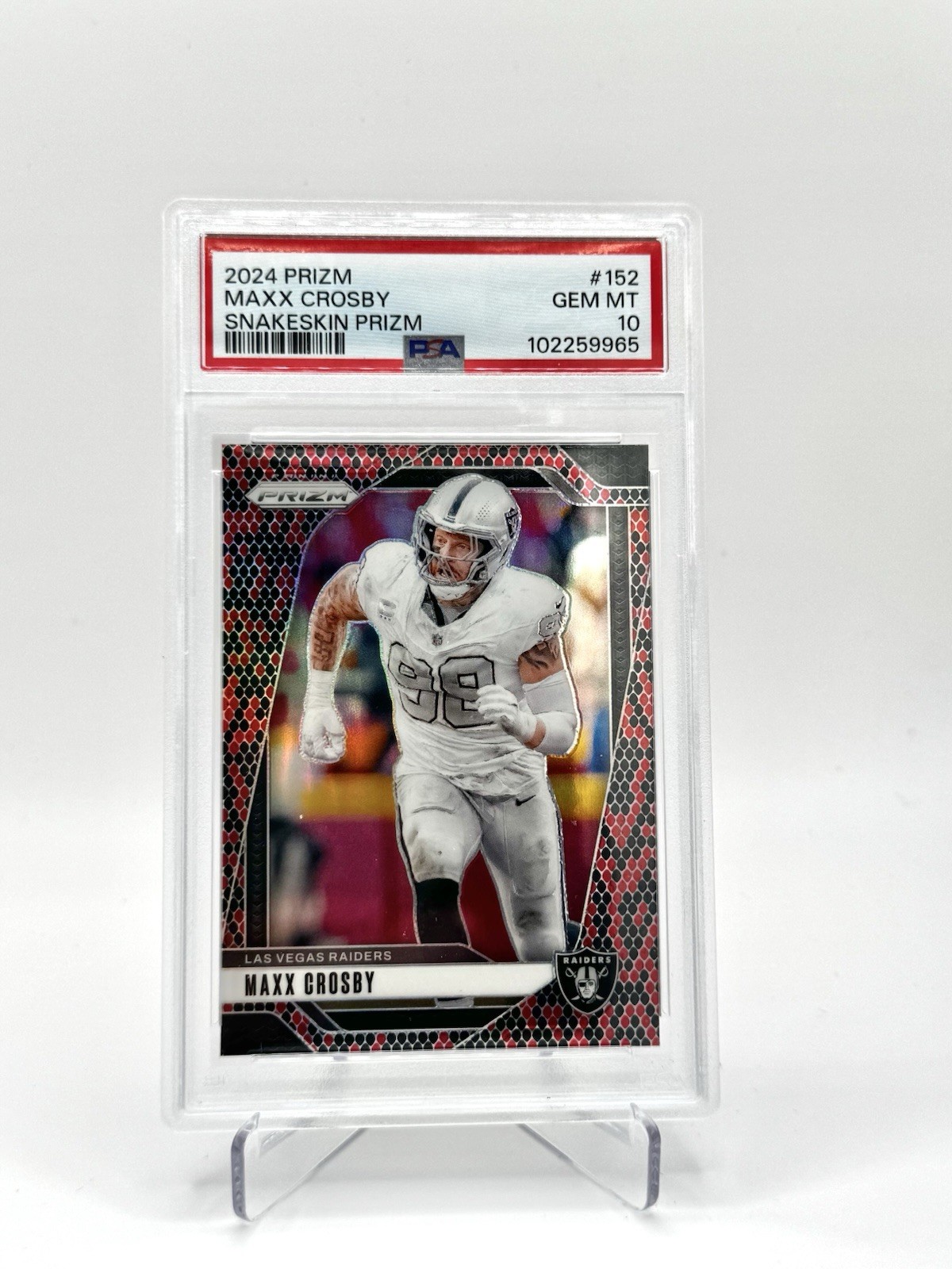 2024 Prizm Maxx Crosby SnakeSkin SSP PSA 10
