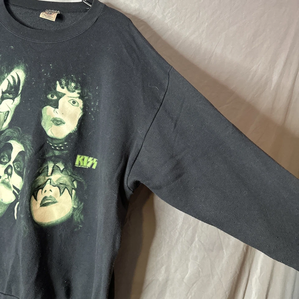 VTG 1996 KISS ARMY Band Crewneck Sweater XL Sweatshirt 90s Glow In Dark Shirt - Image 3 of 4