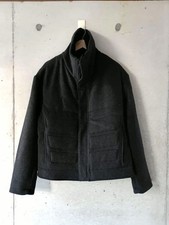 Thierry Mugler Wool Jacket High Neck Dark Gray Size 62 00s vintage Used