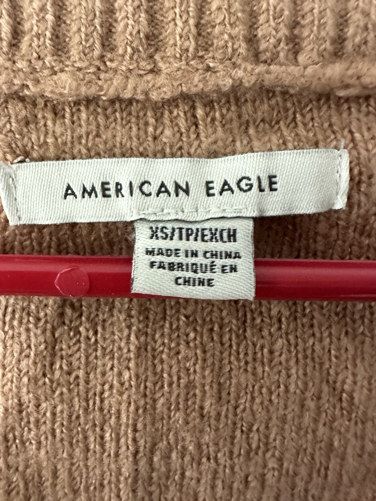 American Eagle Cropped Button Up Light Brown Card… - image 2