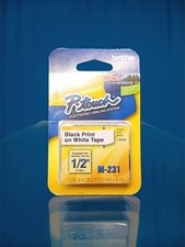 NEW Brother M-231 Tape 1/2" Black On White For Brother P-Touch