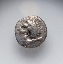 MYLASA, CARIA Lion Roars 420BC NGC Choice Hemiobol Ancient Silver Greek Coin 515