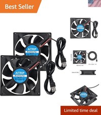 2PCS 80mm USB Fan 5V Brushless 8025 80x25mm for Cooling DIY PC Computer Case ...
