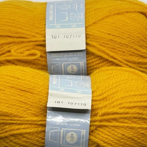 Pingouin Confort Yarn Lot 2 Skeins Gold Wool Acrylic Mohair Color 101 image 7