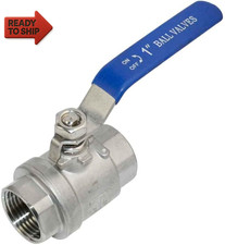 316 Stainless Steel 1/8" 3" Full Port Ball Valve with Blue Vinyl Handle, NPT Fem