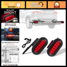 Bike Rack Brake Light & Plate Kit, 10 LEDs Oval Red Tail Lights, Waterproof, FMV