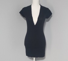 NWT Vintage Y2K  Hooked Up By IOT Black Knit Sweater Dress Size Medium