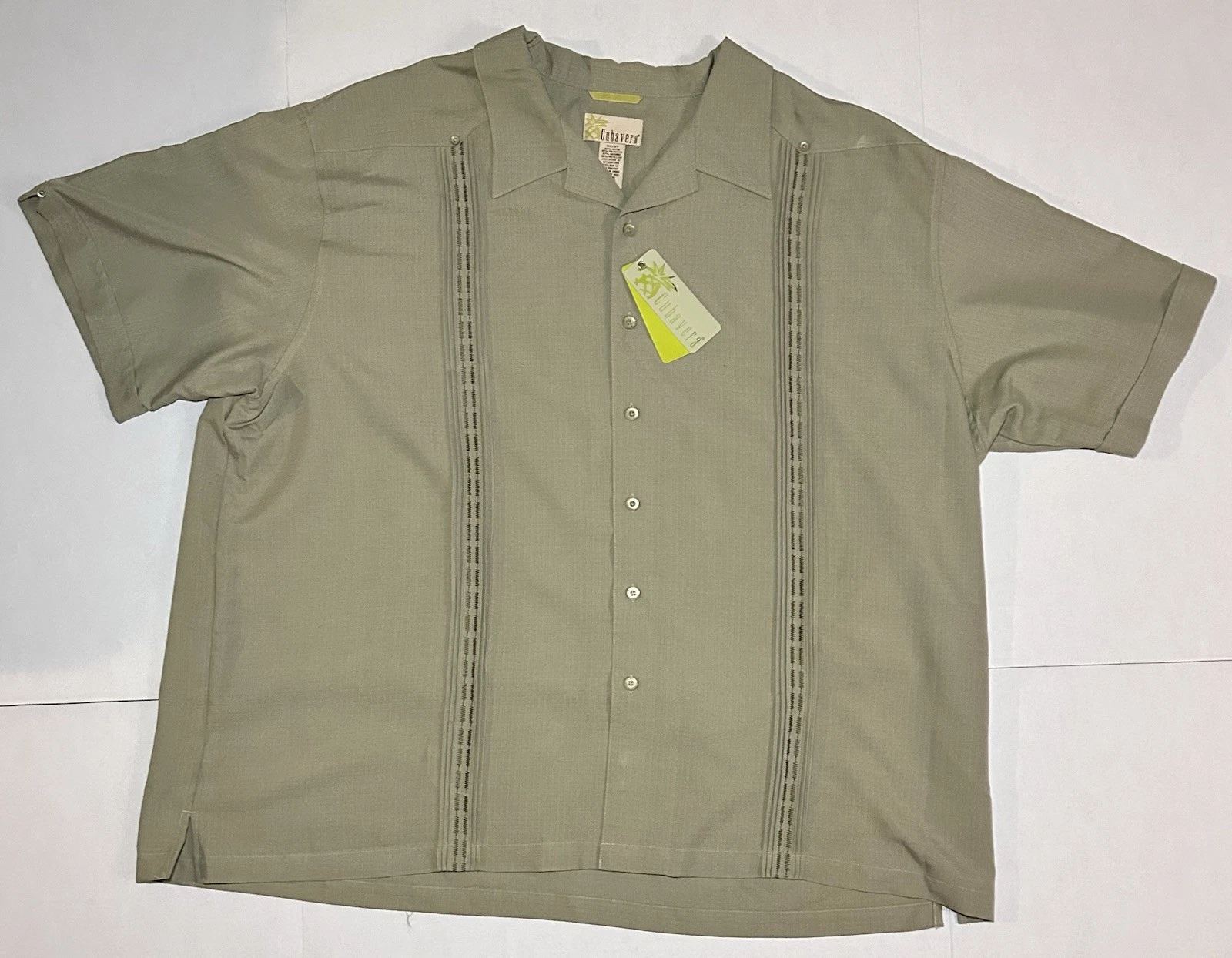 Cubavera Men’s Green Short Sleeve Button Up Shirt Size 3X New With Tags