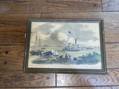 Newspaper Engraving View City Of New Berne North Carolina Awaiting Ship Delaware