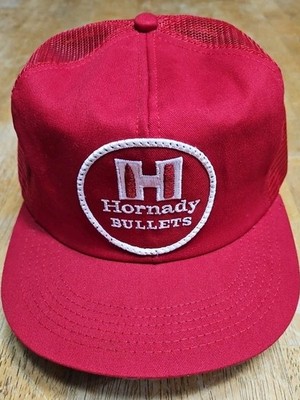 Vintage Hornady Bullets K Products Mesh Snapback Hat Cap Made in the USA Ammo 
