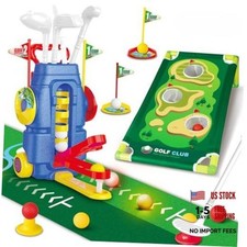 Toddler Golf Set with Foot-Pedal Launcher- 3 in 1 Kids Golf Toy with Golf
