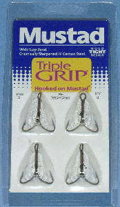 Mustad 36242Br # 3 4Ct Triplegrip Treble Hook