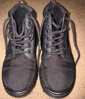 Dr. Doc Martens Bonny Canvas Round Toe Lace Up Black Boots Size M6 W7
