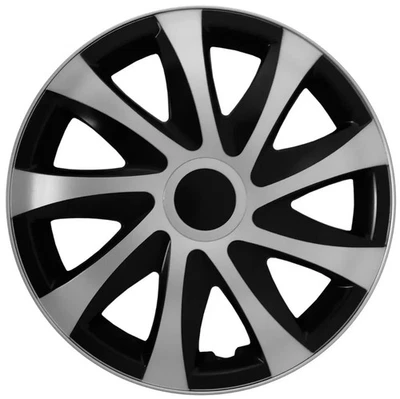 Set of 4 Wheel Trims 13" – Silver / Black – Fits 13" Steel Wheels - Image 1 of 4
