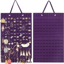 Hanging Earrings Organizer, Wall Earring Holder 22.5 13.6 inches, Dark Purple