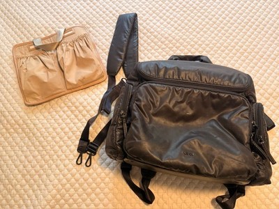 Caraa Black Diaper Bag Backpack Tote   Premium Nylon Stylish, Medium, Carry On