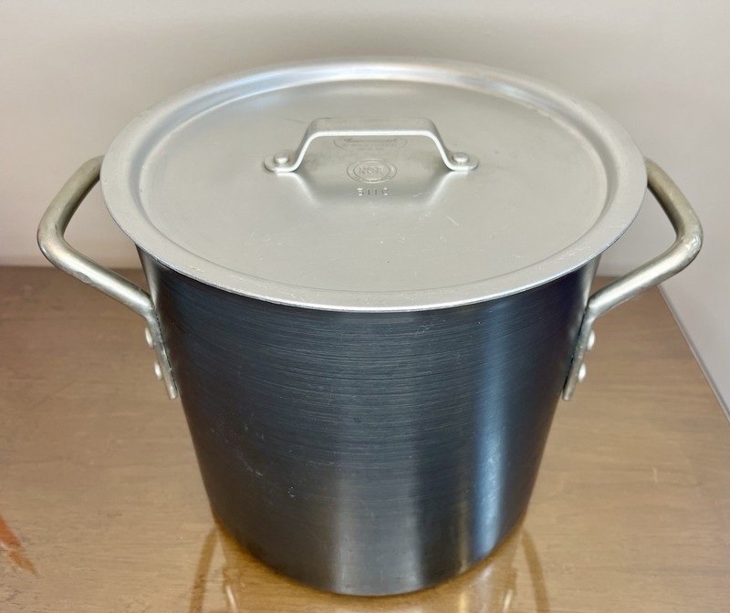 Vintage Commercial Aluminum Cookware 812 12QT Stock Pot w/311C Lid - Calphalon