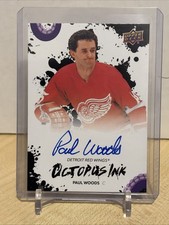 2025-26 Detroit Red Wings Centennial Octopus Ink Auto OI-PW Paul Woods