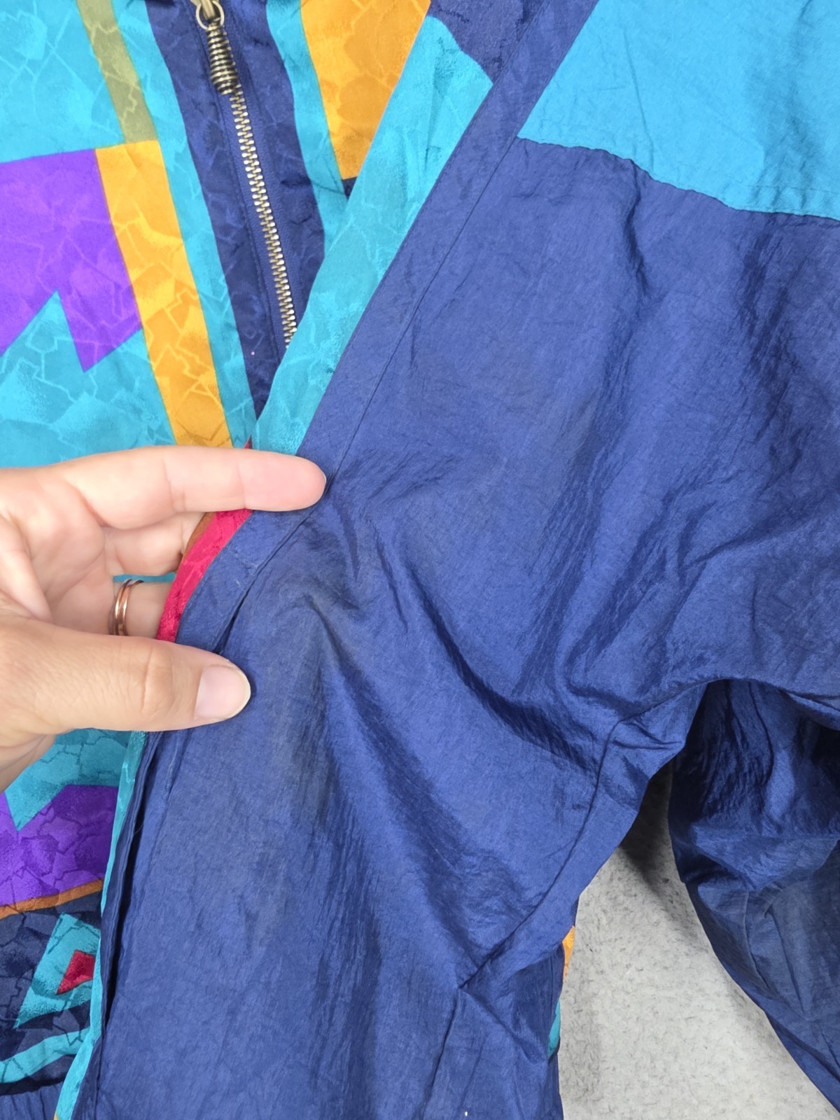 Winterset Nylon Vintage Patchwork Windbreaker Jac… - image 8