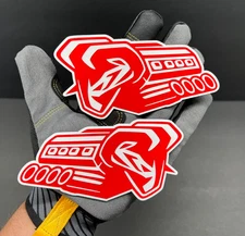 2PC Angry Engine Goat Engraved Fender For RAM Car Truck Emblem Badge Custom