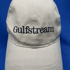 Gulfstream Jet Hat Tan Khaki Embroidered Strapback Baseball Cap