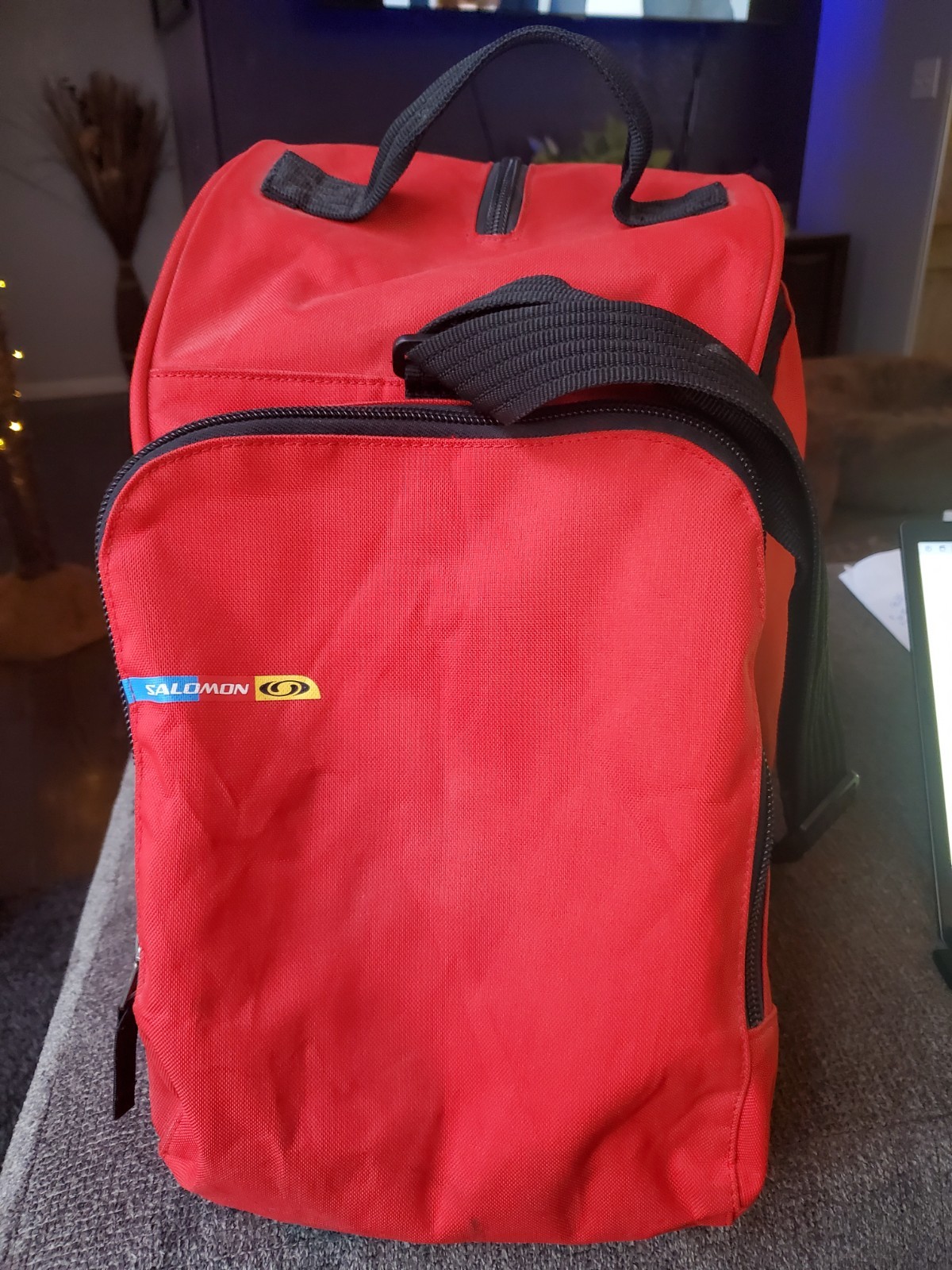 Borsa a tracolla Salomon rossa per scarponi da sci