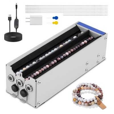Electric Bead Spinner Stainless Steel Beading Machine for 1.5-17MM Beads 2 Ch...