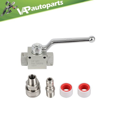 #ad Stainless Steel High Pressure Washer Ball Valve Kit for Power Washer Hose 3 8 In $34.08